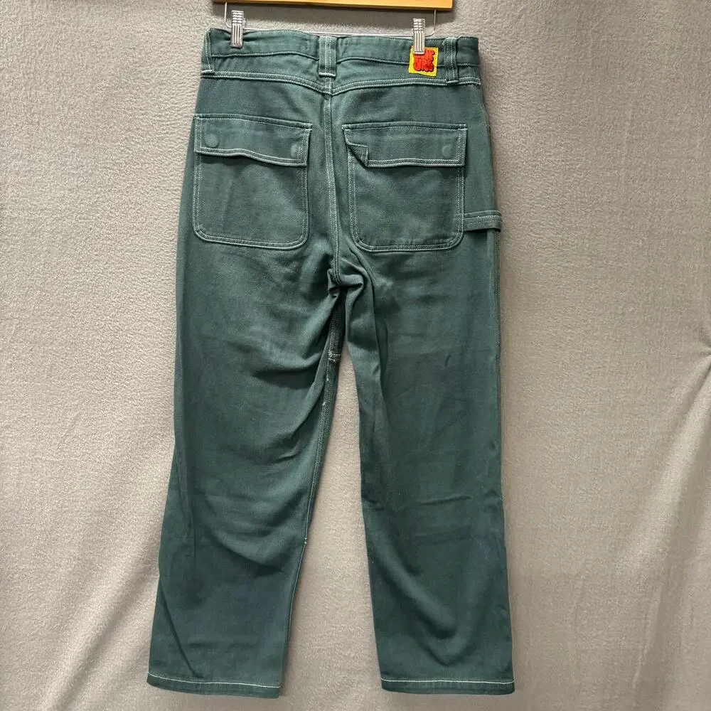 Empyre Skate Jeans Mens 30‎ (32x28.5 ACTUAL) Green Carpenter Double Knee Denim